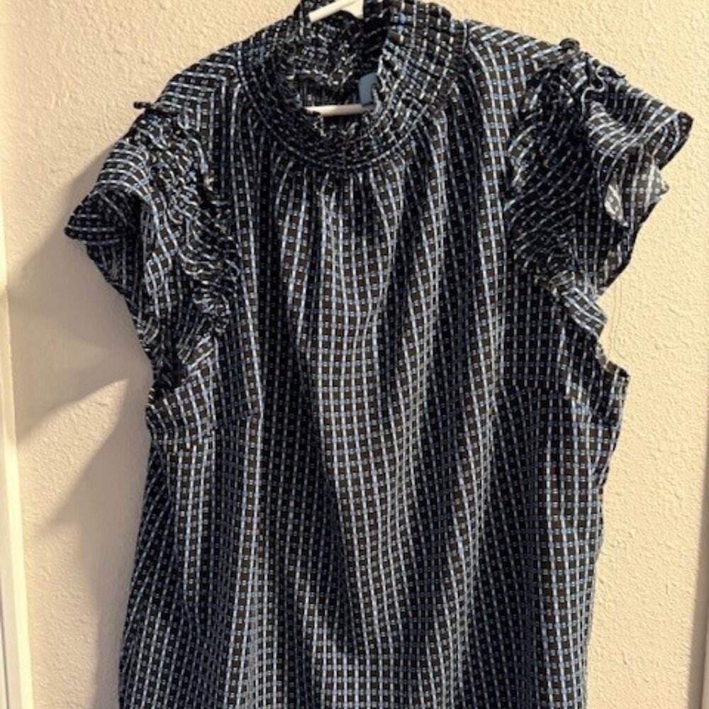 CeCe Geometric Print Sleeveless Blouse Sz M